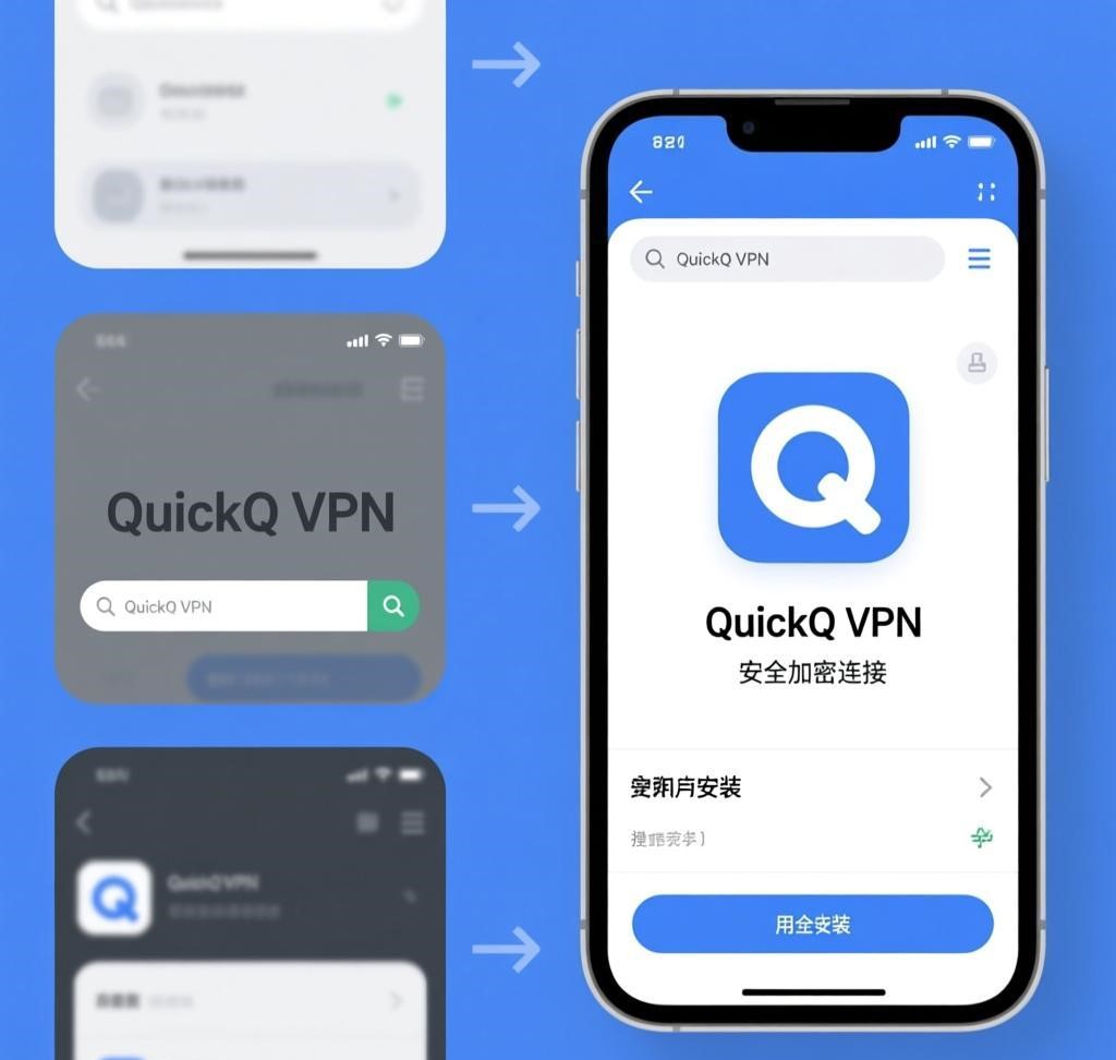 iOS设备：在App Store搜索“QuickQ VPN”，下载并安装。App Store版本由官方开发，确保安全无恶意插件。
